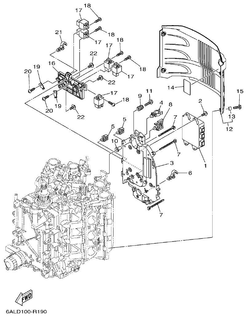 Yamaha F200CET, F225BET, FL200CET, FL225BET ELECTRICAL 2 parts diagram